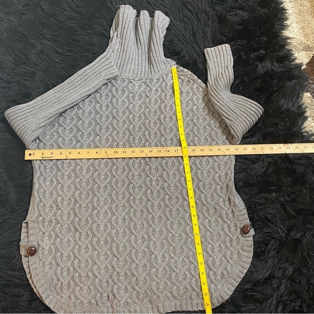 Between Me And You Ladies Sweater Gray Pull Over Oversized Cowl Neck - Picture 12 of 16